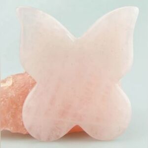 Rose Quartz Facial De-Puffing & Lifting Gua Sha, Butterfly Shape